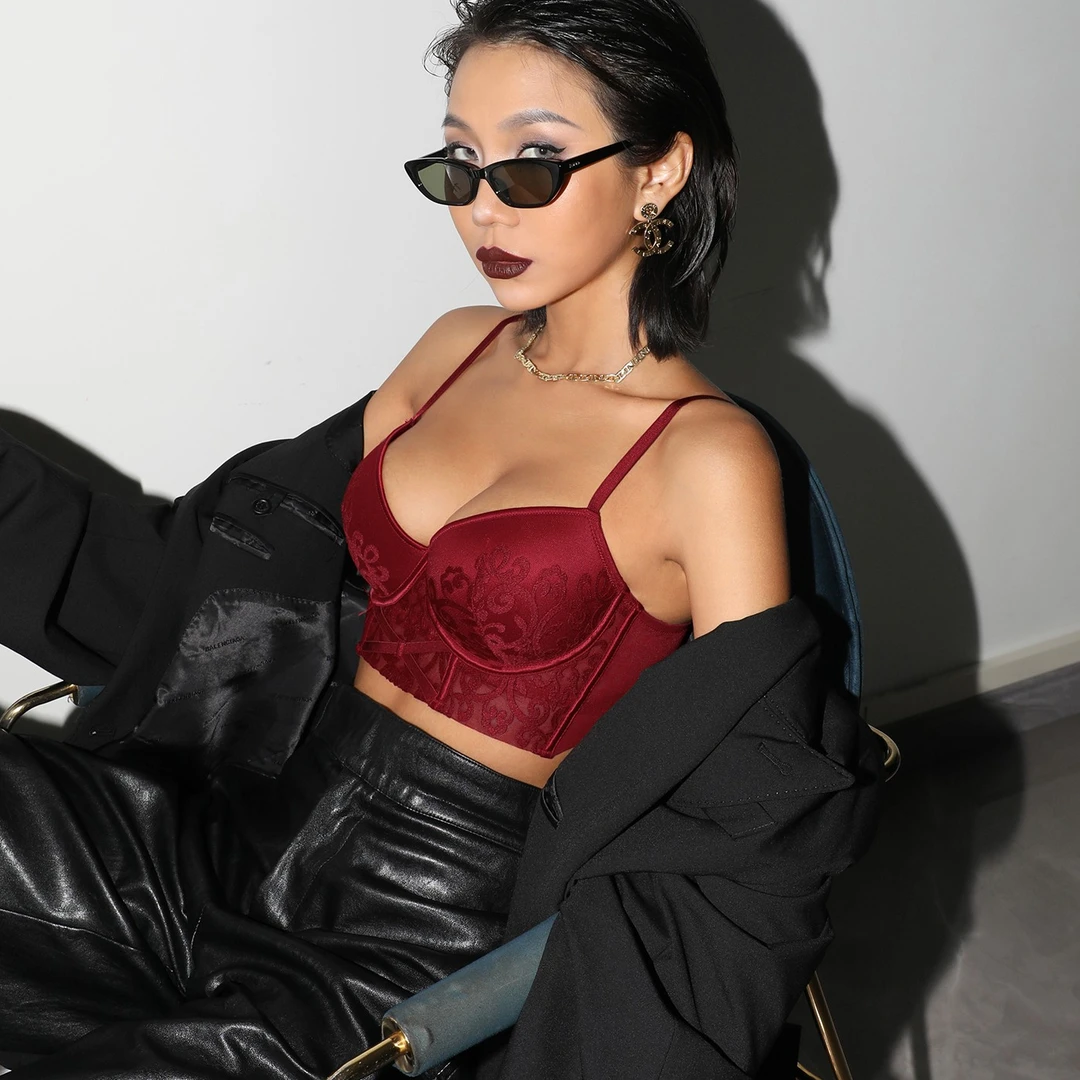 结婚新娘红色内衣女秋冬本命年防下垂小胸聚拢性感蕾丝文胸16801