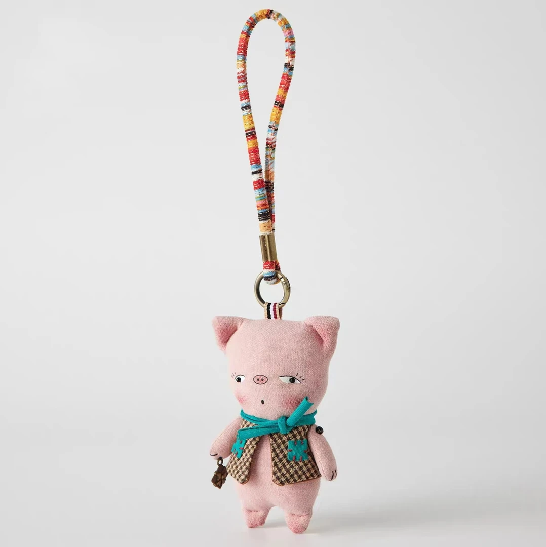 复古手工娃娃毛绒玩偶包包挂件小兔钥匙扣