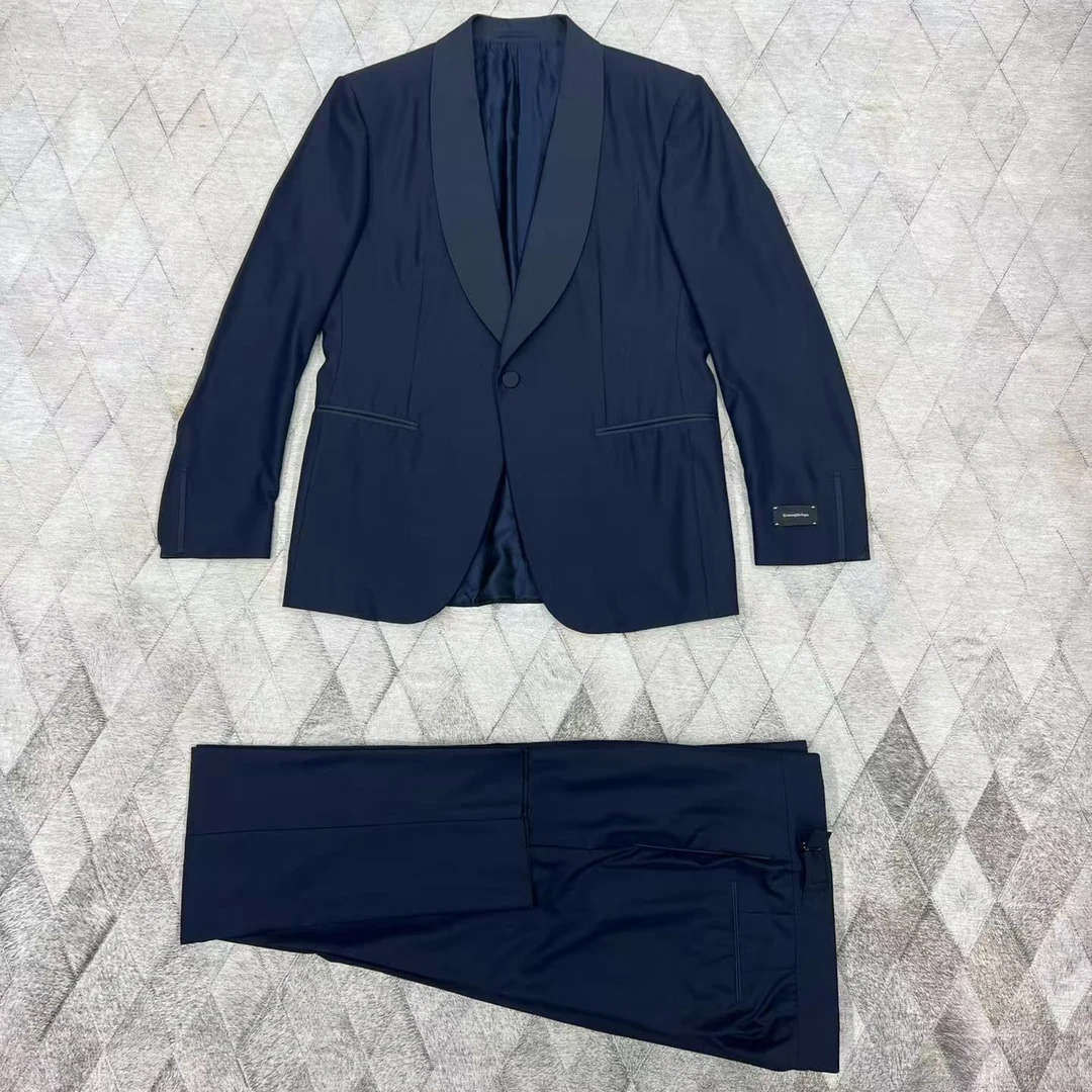 全新未使用 ErmenegildoZegna 羊毛桑蚕丝礼服西服套装 125972