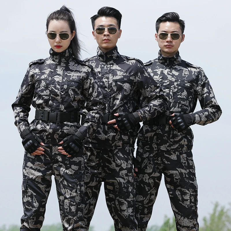 新款黑鹰迷彩服套装男新式学生军训服耐磨作训服耐脏工装劳保服