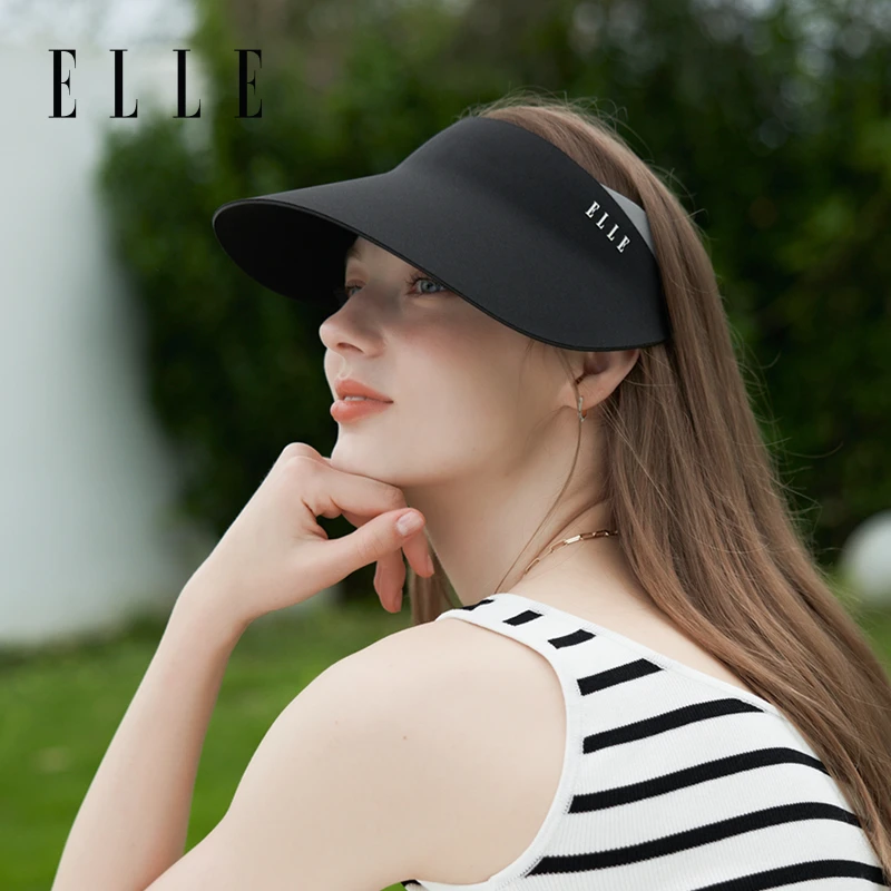 ELLE【专属】防晒空顶帽防紫外线运动遮阳遮脸大檐显脸小35SE12017