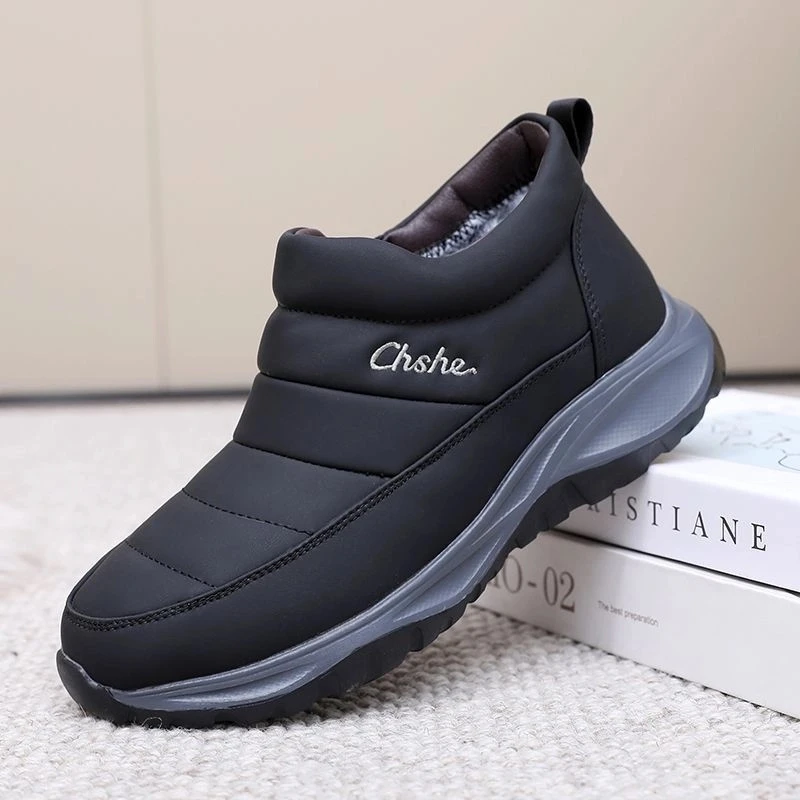 冬季新款加绒加厚保暖棉鞋男正品北京布鞋防水防滑软底中老年棉靴