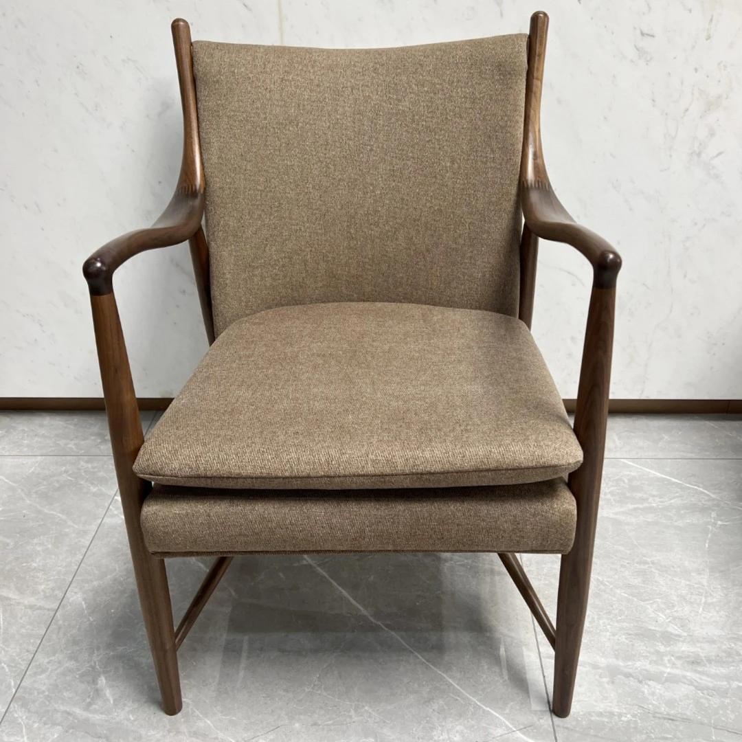 达杰家具北欧风实木黑胡桃木扶手椅、休闲椅、简约书椅轻奢单人椅