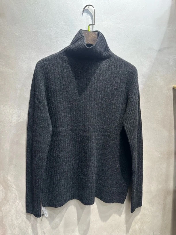 Lagang  新款宽松显瘦竖坑条高领毛衣