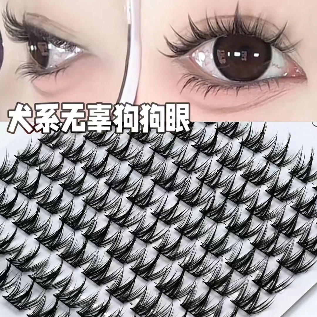 免胶免卸狗狗眼犬系假睫毛漫画可爱上镜眼睫毛懒人三部曲自然分段