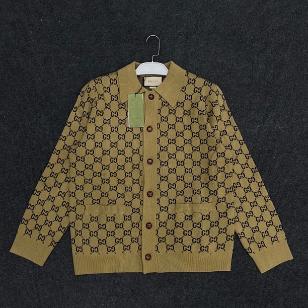 Gucci古驰/双G满印羊毛针织开衫/全新带吊/尺码OS XS/公价1.3W