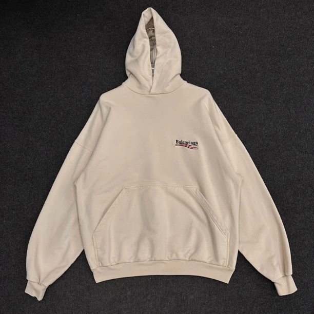 Balenciaga巴黎世家/刺绣logo卡其色卫衣/9.9新/尺码L/公价8K