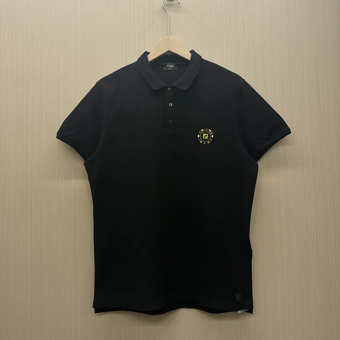 Fendi芬迪/澳门风云刺绣logo短袖Polo衫/9.9新/尺码54/公价8K