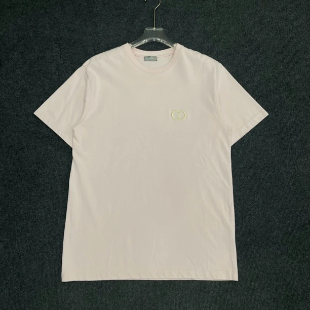 Dior迪奥/SS23雾霾粉CD刺绣短袖/成色99新/L码/公价7k