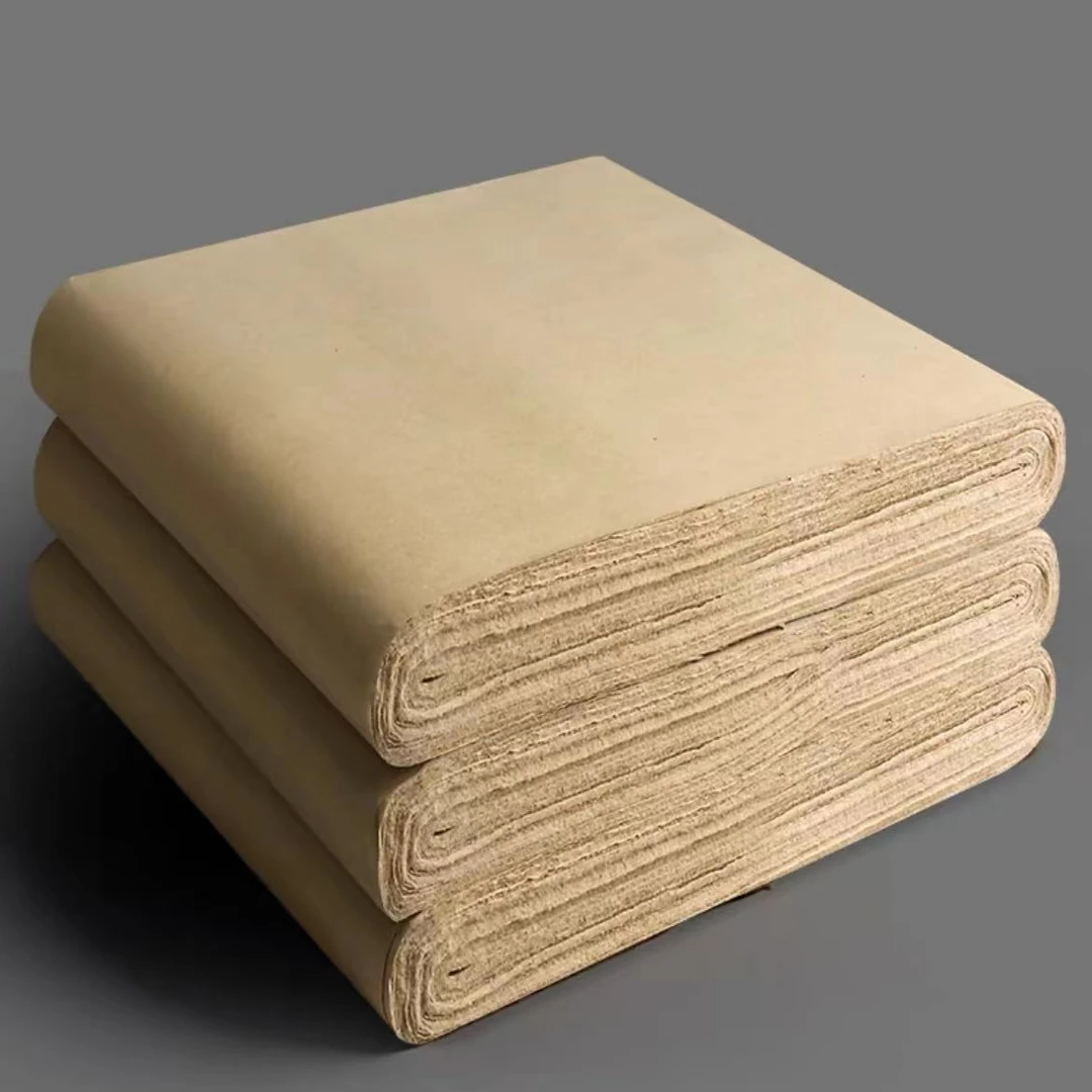 【直播专属】三尺/四尺对开仿古竹麻纸半生半熟纸型 书法练习纸