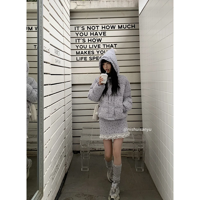 溺水三鱼【梦洛伊繁】冬季新款高级感碎花小众女巫蕾丝边长裙