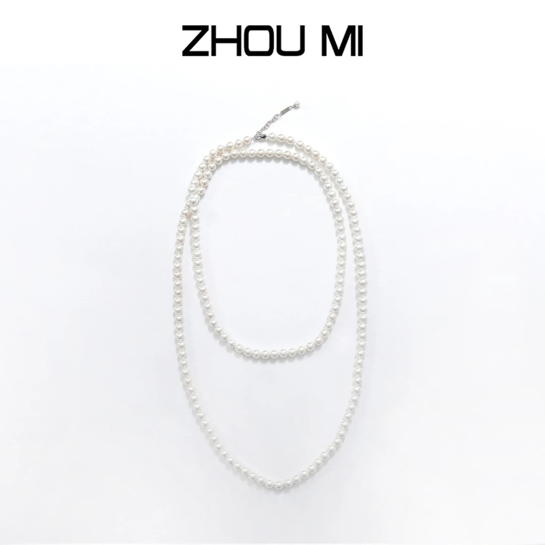非金属仿珍珠项链 ZHOU MI 复古贝珠项链 zp7311