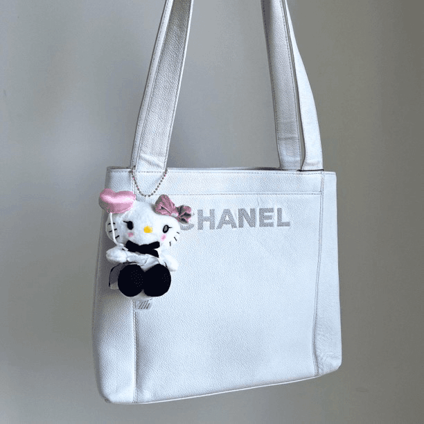 95新 Chanel/香奈儿 Logo荔枝纹单肩腋下包