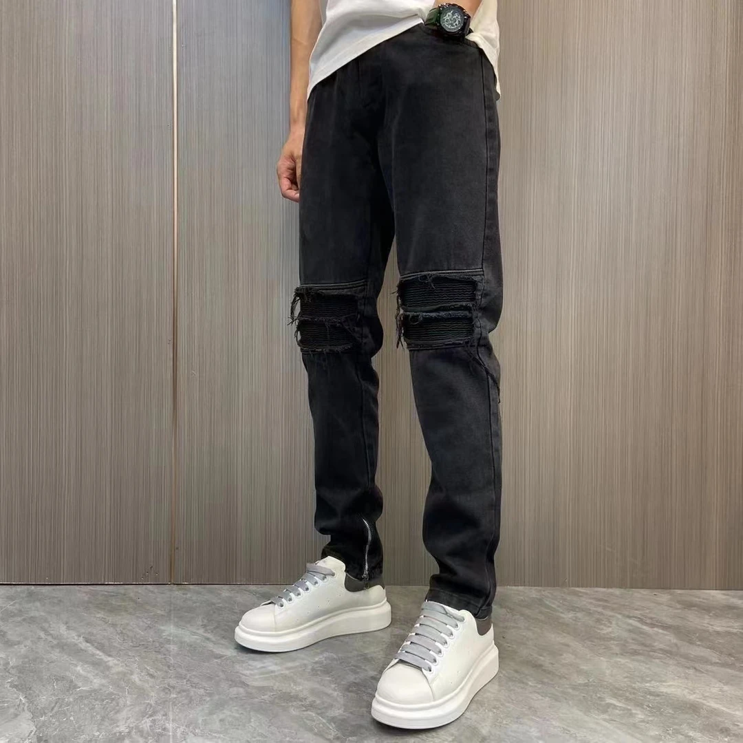 【高街潮牌】703美式复古宽松百搭休闲时尚直筒潮流无弹水洗牛仔裤