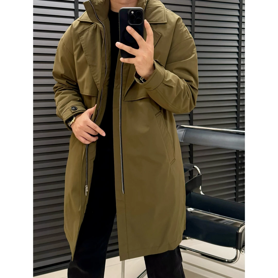 战壕风衣款90白鸭绒羽绒服*冬季城市户外风设计师款羽绒服 95076