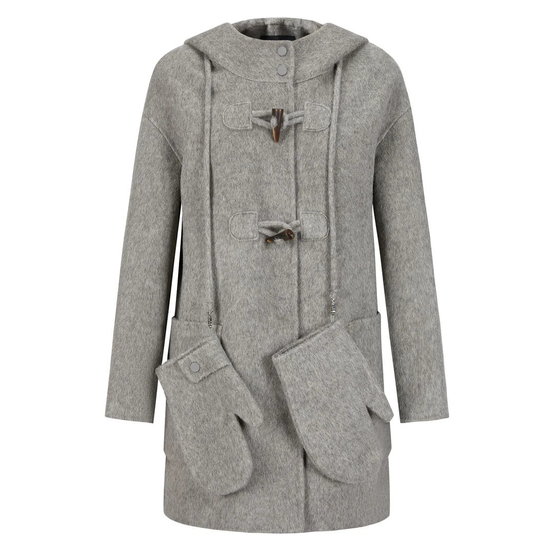 【商场同款】SANSAY女士毛呢外套时尚百搭双面呢大衣247070015