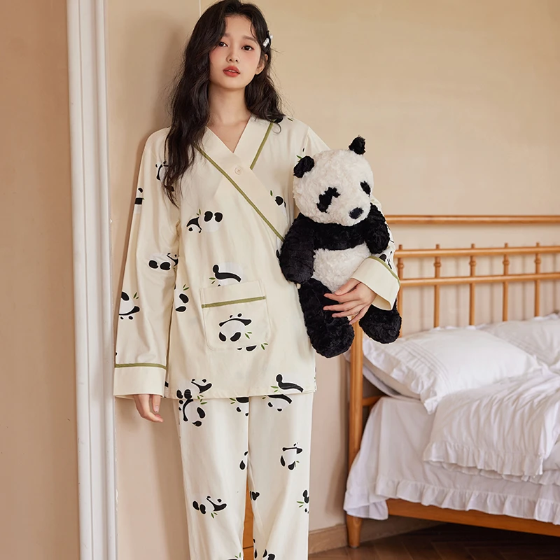 珈莹艾月子服春秋棉产后哺乳家居服冬季怀孕待产孕妇睡衣套装