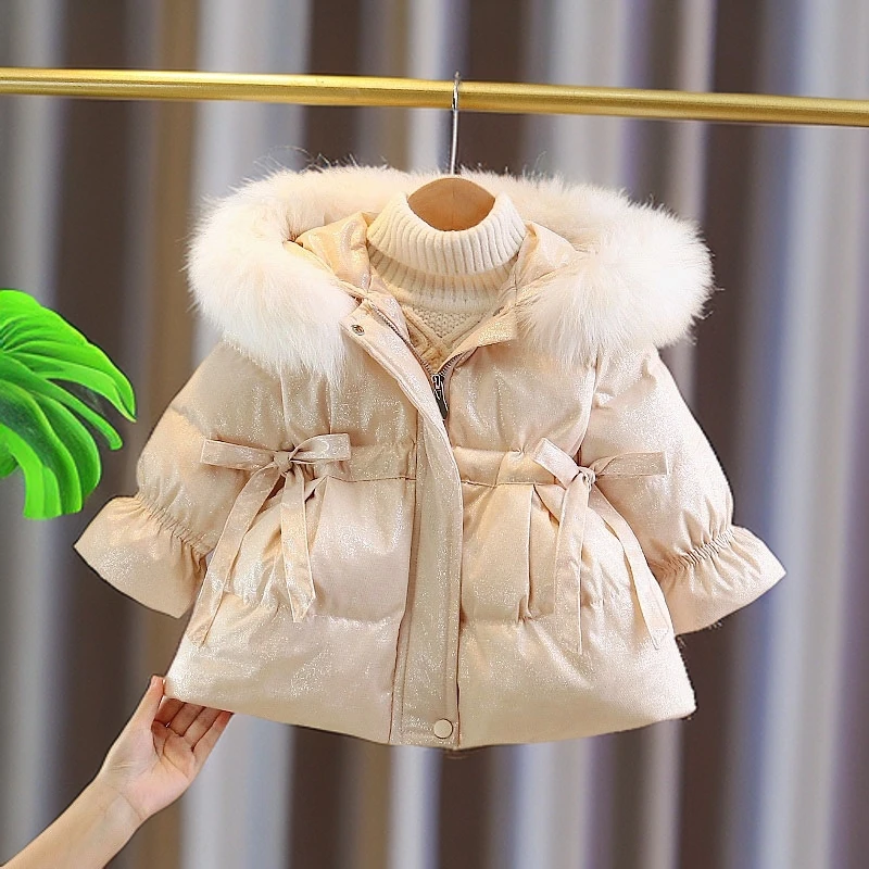 M118女童羽绒服白鸭绒儿童甜美公主外套冬季女宝宝冬装洋气羽绒服