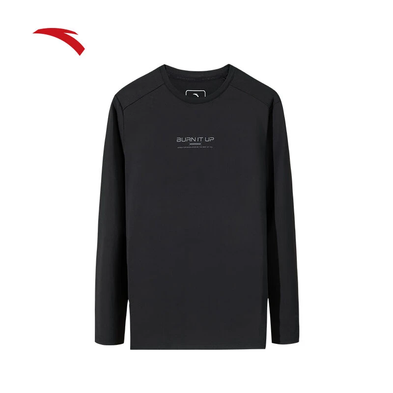 【松弛感】安踏长袖t恤卫衣男士秋冬加厚保暖通勤健身跑步运动上衣