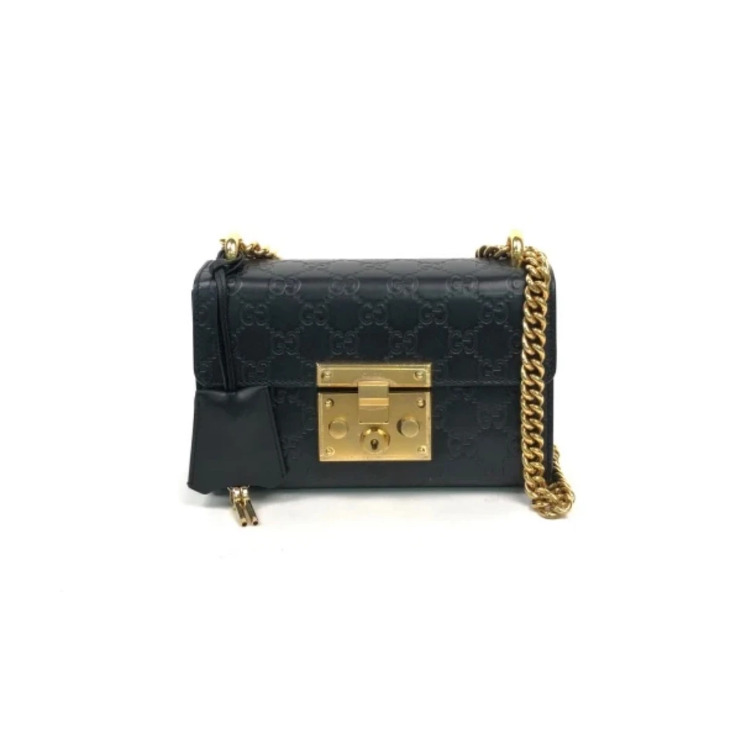 95新 GUCCI/古驰 古驰黑色月光宝盒单肩斜挎包