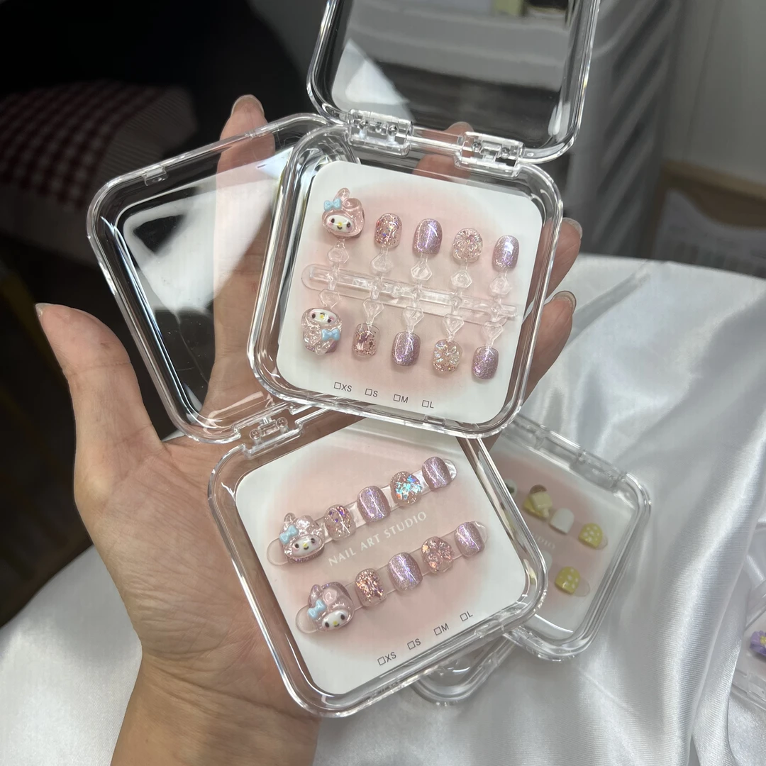 【公主的水晶鞋】——粉红亮片儿童穿戴甲一桐穿戴甲