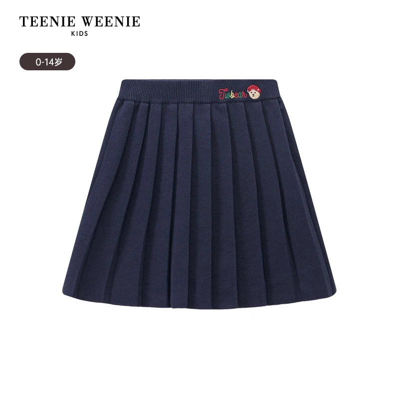 TeenieWeenieKids24年冬款女童宝宝百褶毛织半身短裙TKWK248V54N