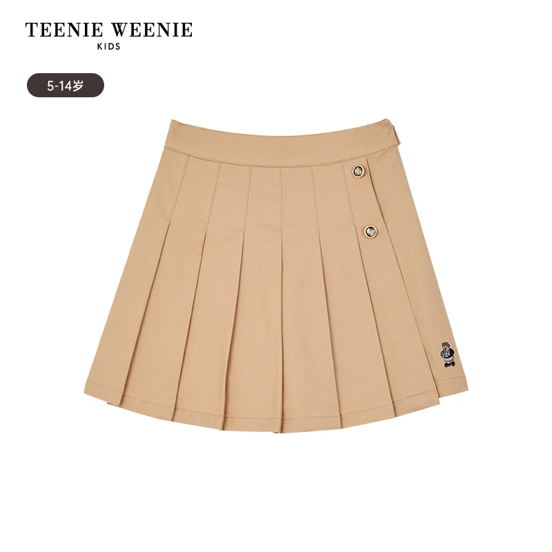 TeenieWeenieKids24新款女童学院风半身百褶裙裤TKTH241251B