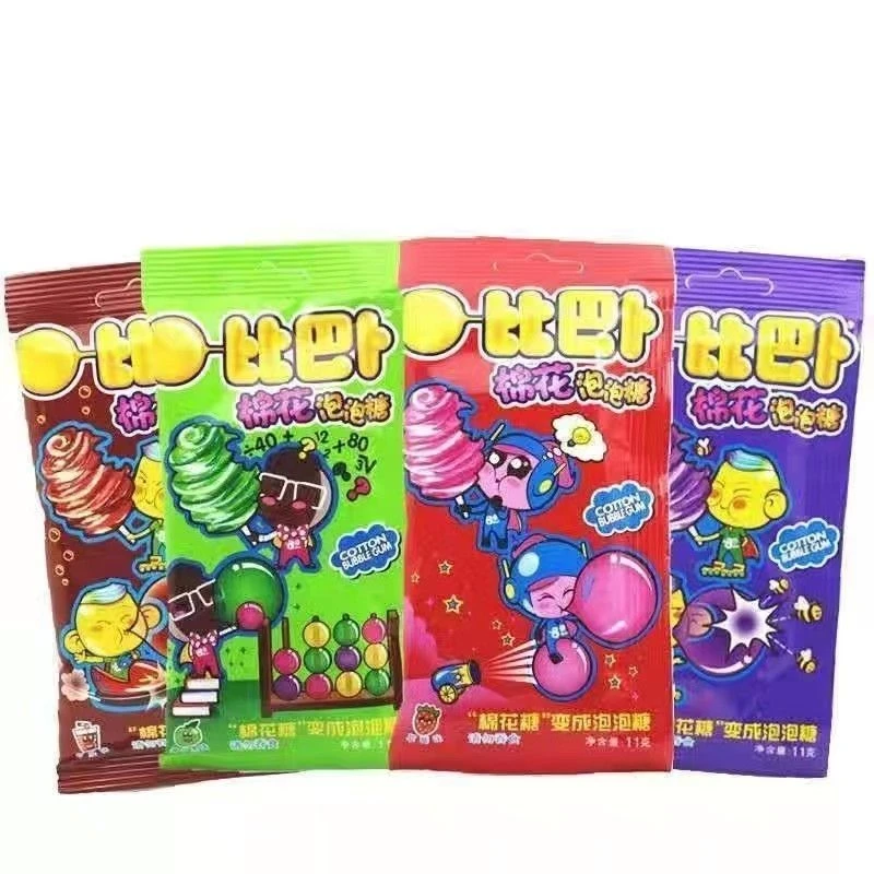比巴卜棉花泡泡糖11g夏日尝鲜糖果多种水果味休闲怀旧零食李子干