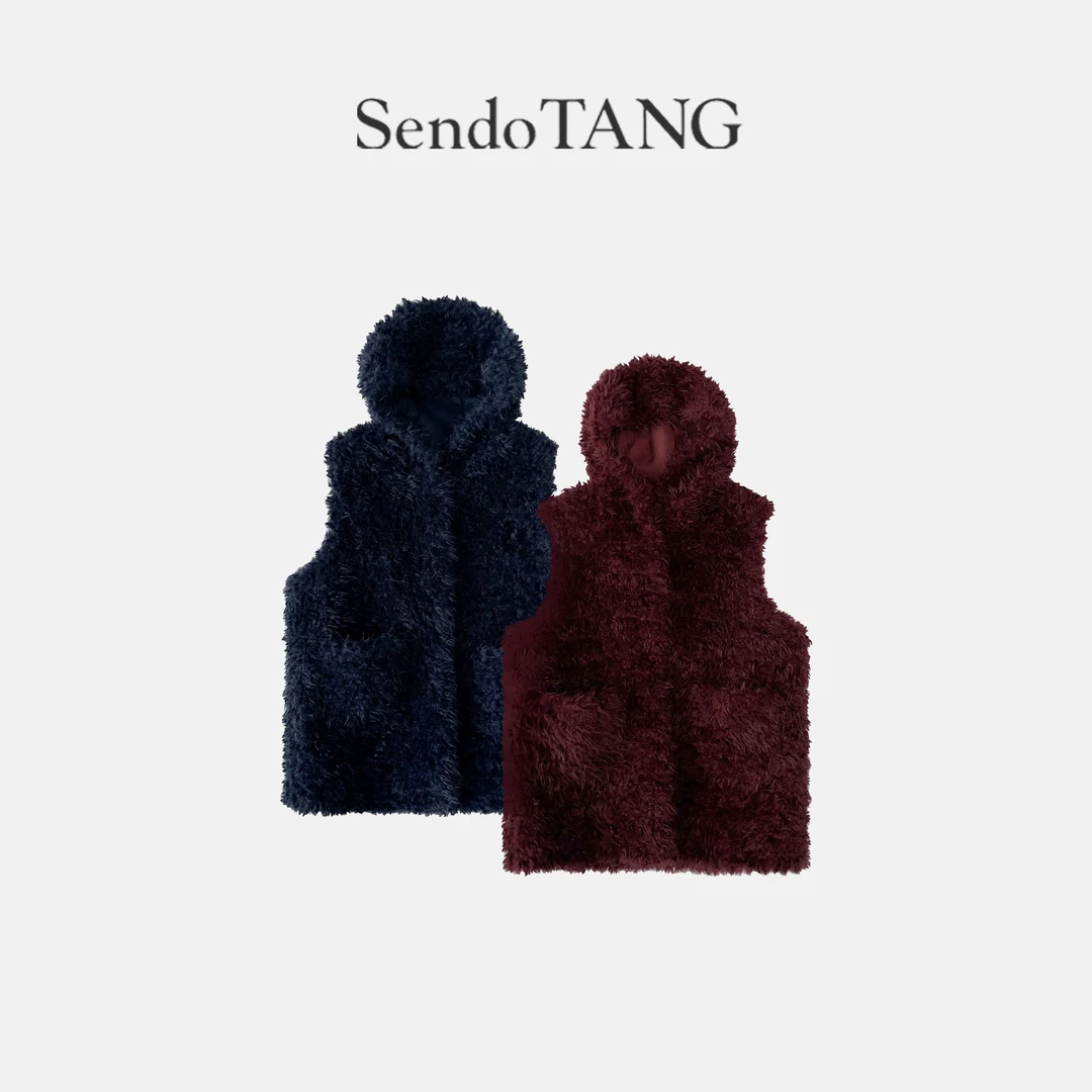 氛围拉满【红酥】胖多女装新款设计高级感百搭宽松连帽马甲外套