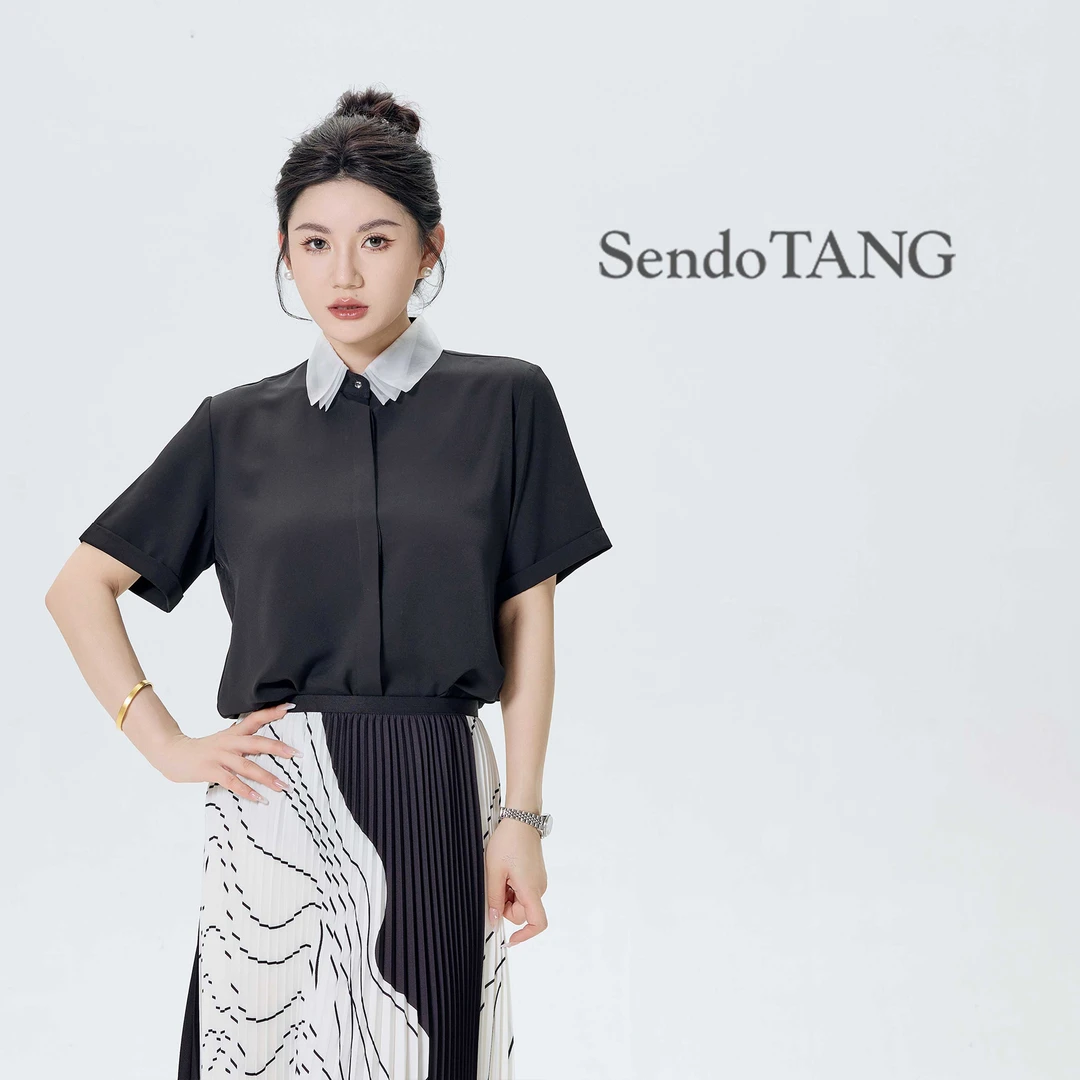 【别出心裁】胖多家洋气大码气质设计感时尚微胖设计感小众短袖衬衫