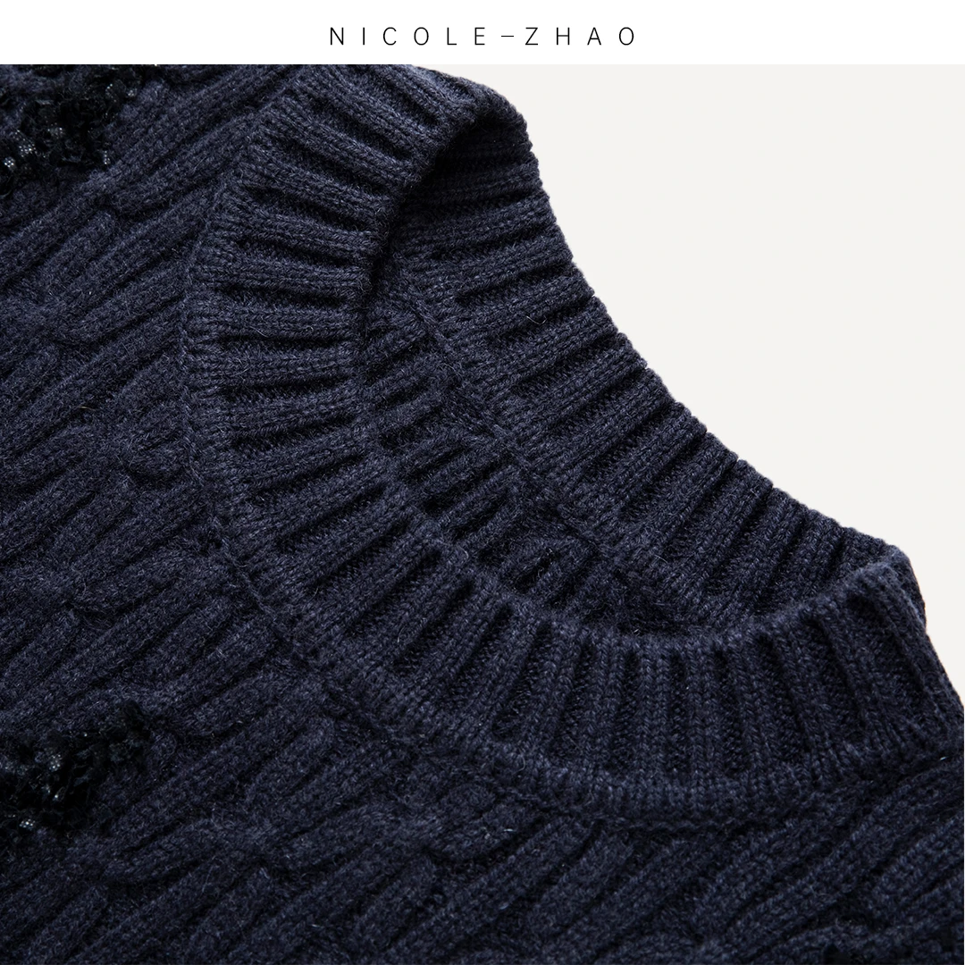 Y20122【贵姐NICOLE】高端设计师款显瘦柔软圆领羊绒毛衣针织