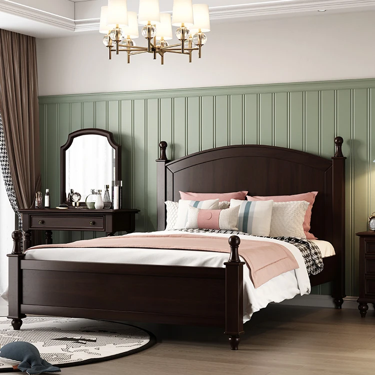 格蕾尔简约美式家用高箱储物全实木儿童床古典单人小户型公主床