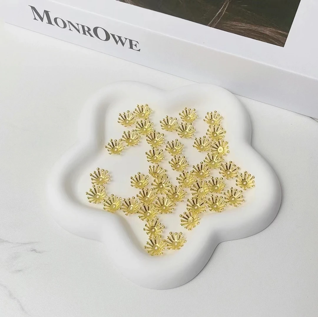 紫荆花托底托花心花蕊DIY手工串珠发财果金属叶子饰品配件材料包
