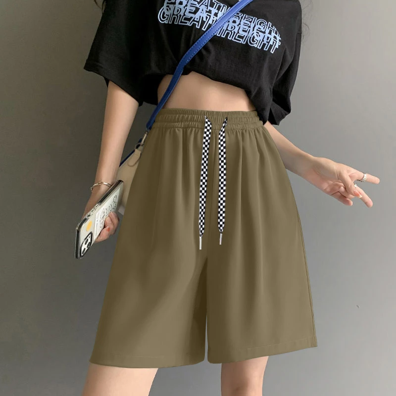 夏季女士大码2025夏天遮肉显瘦五分裤胖MM透气新款吸汗设计感短裤