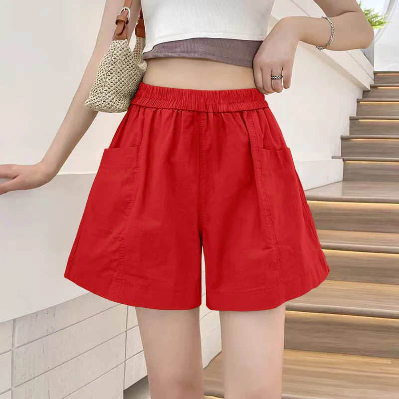 阔腿短裤女夏季大码休闲宽松学生直筒工装五分裤显瘦胖mm裤子薄款