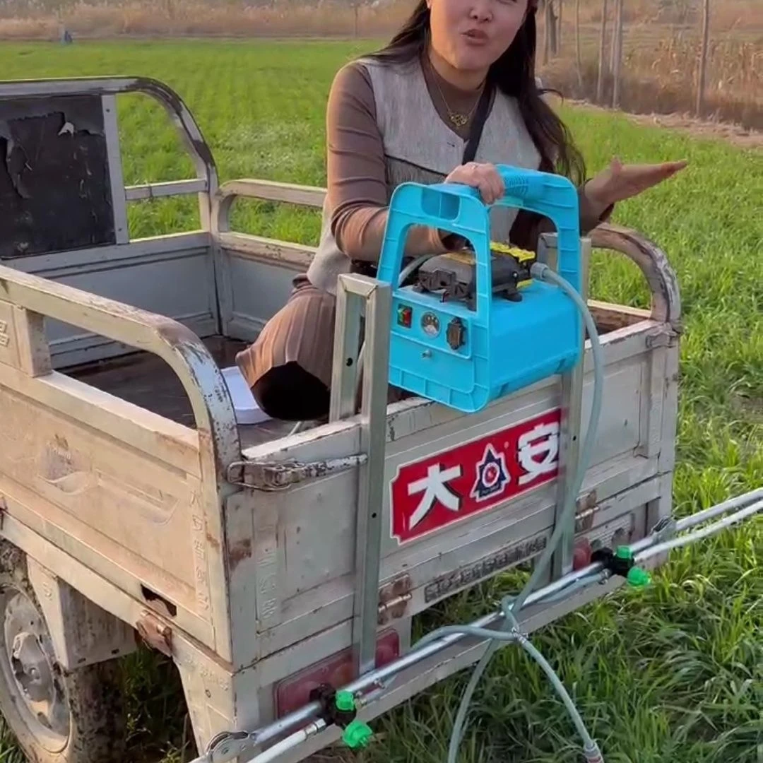 架子泵连接3米6喷头伸缩杆电动喷雾器可挂在三轮车后面打药