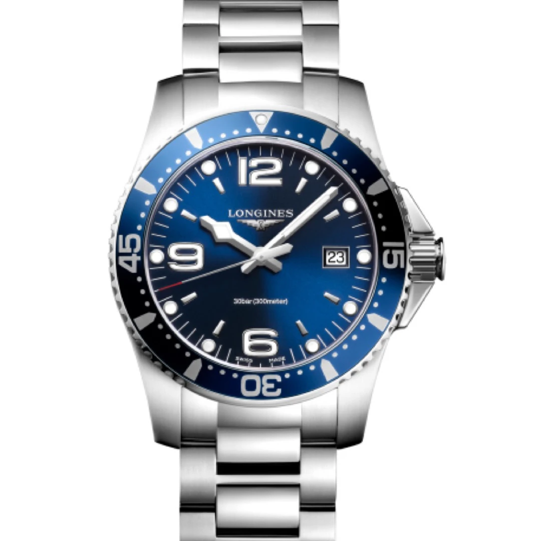 95新 Longines/浪琴 康卡斯L37404966/41表径蓝盘石英男表22年表