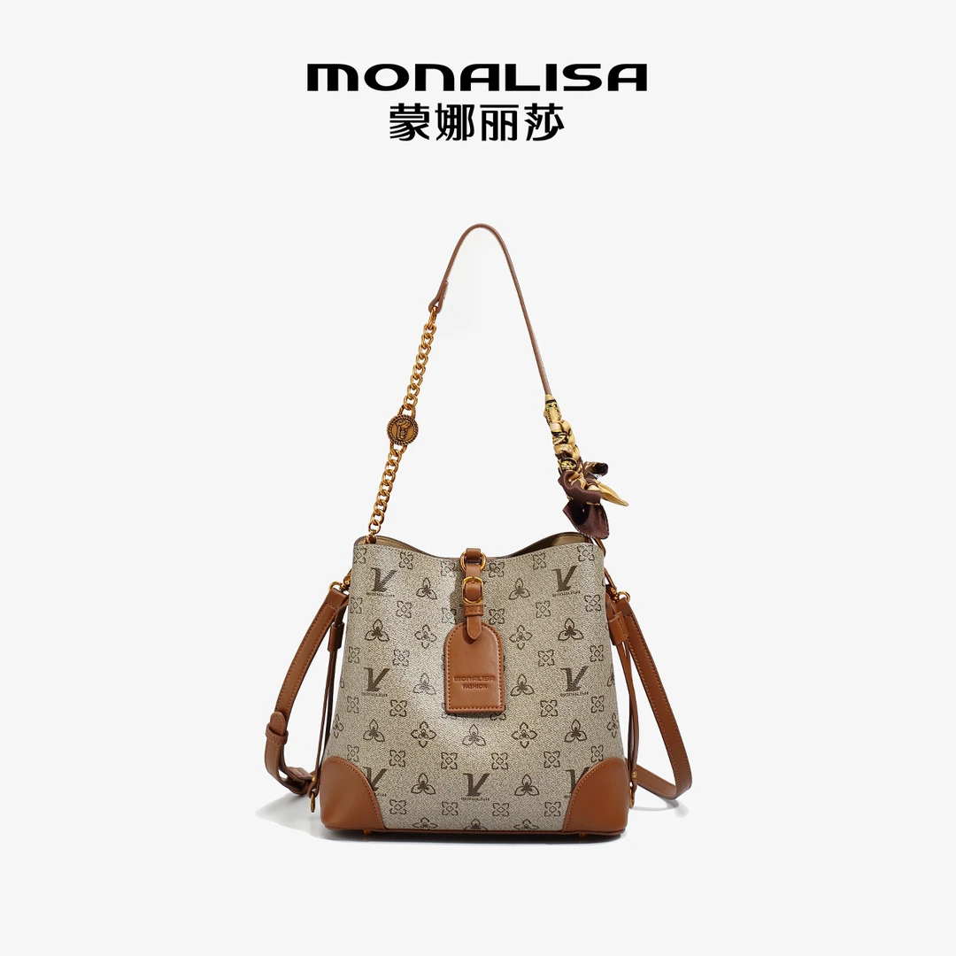 【浮生若梦】MONALISA/蒙娜丽莎时尚限定色单肩斜挎水桶包24145