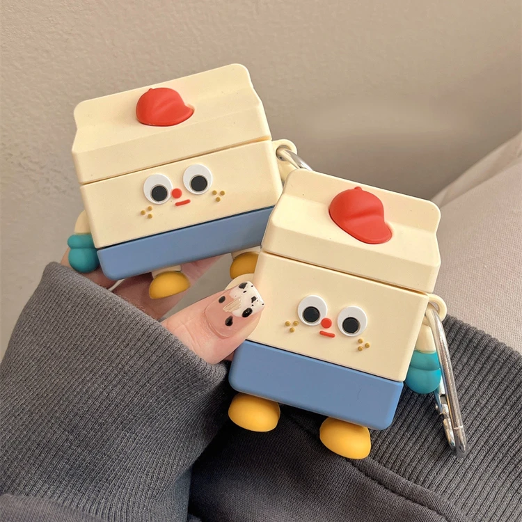 牛奶盒机器人AirPods2/3代耳机壳适用苹果AirPods Pro2蓝牙保护套