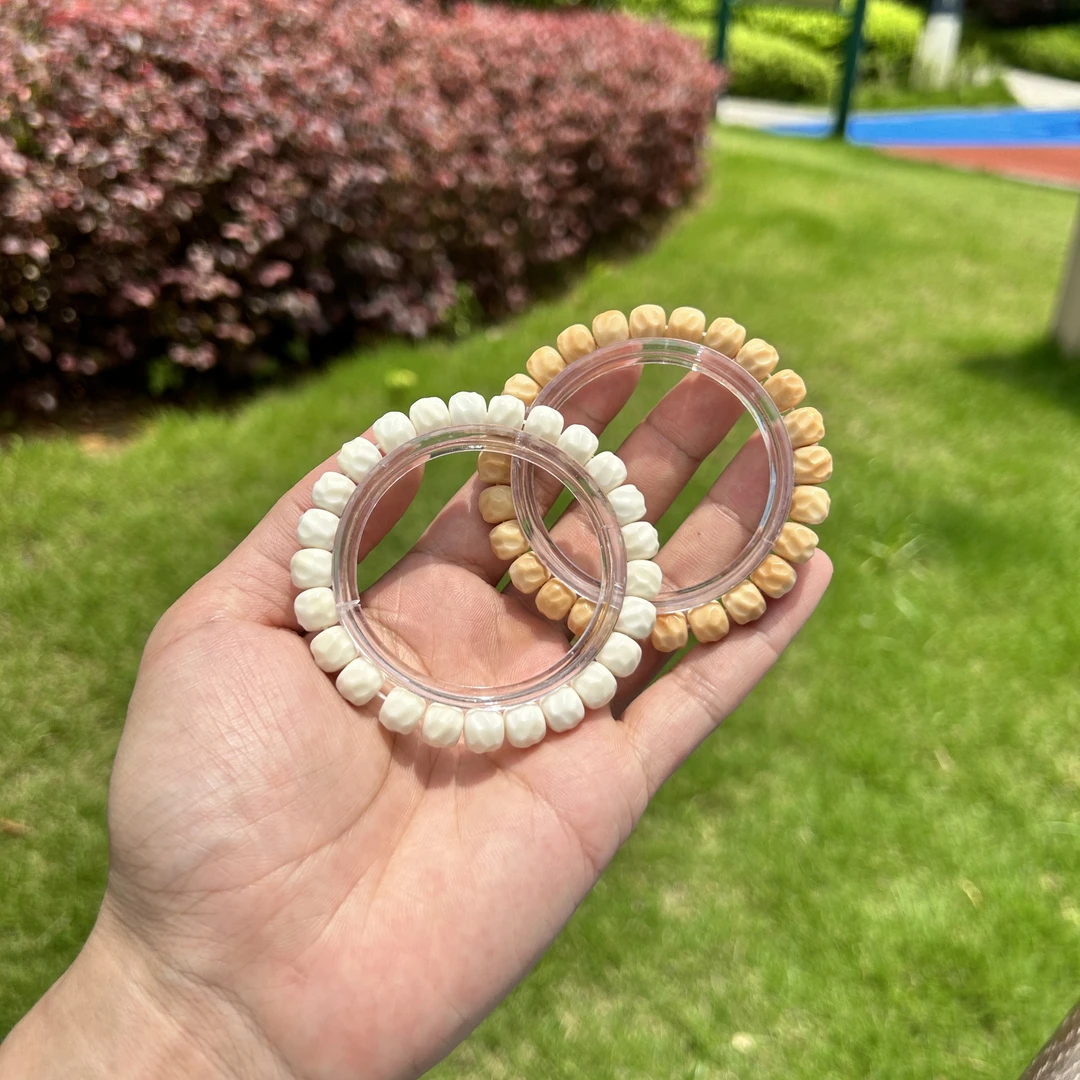 原生态【无相白玉菩提】桶珠单圈手串（非菩提根）精品高瓷白暴力归圆