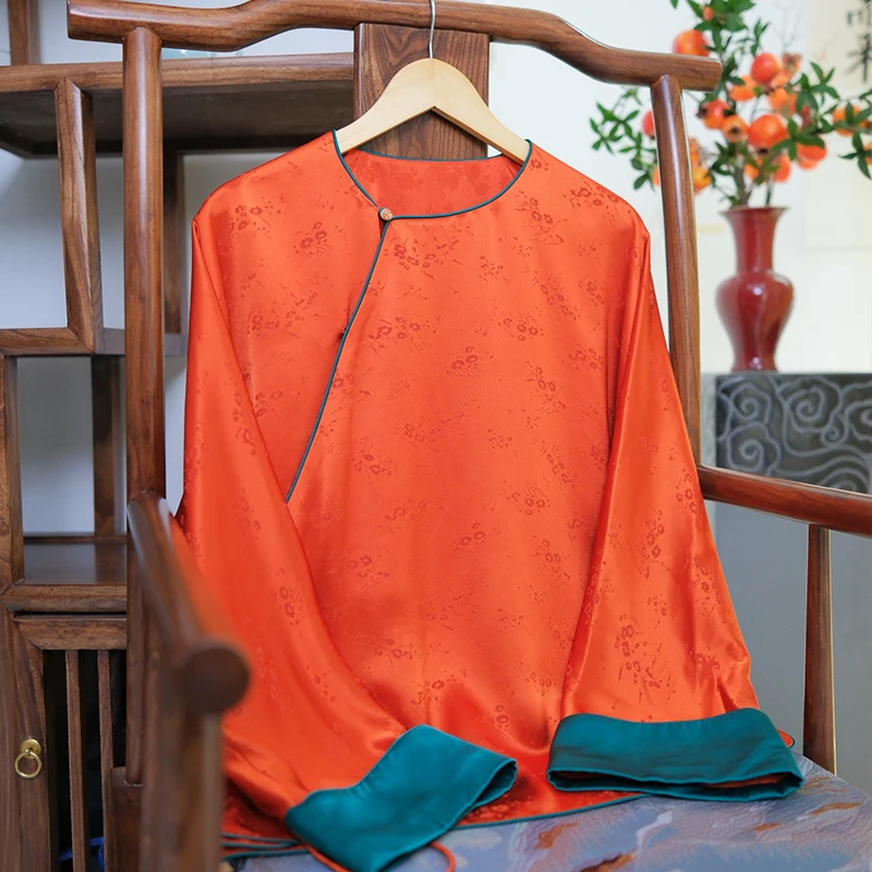 『桂茉』新中式醋酸提花春秋外套上衣1263