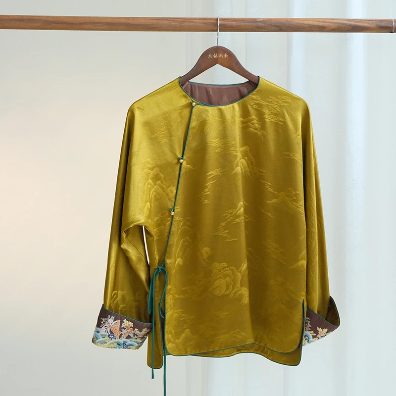 『晚秋』新中式桑蚕丝国风时尚宽松上衣DGWC1873