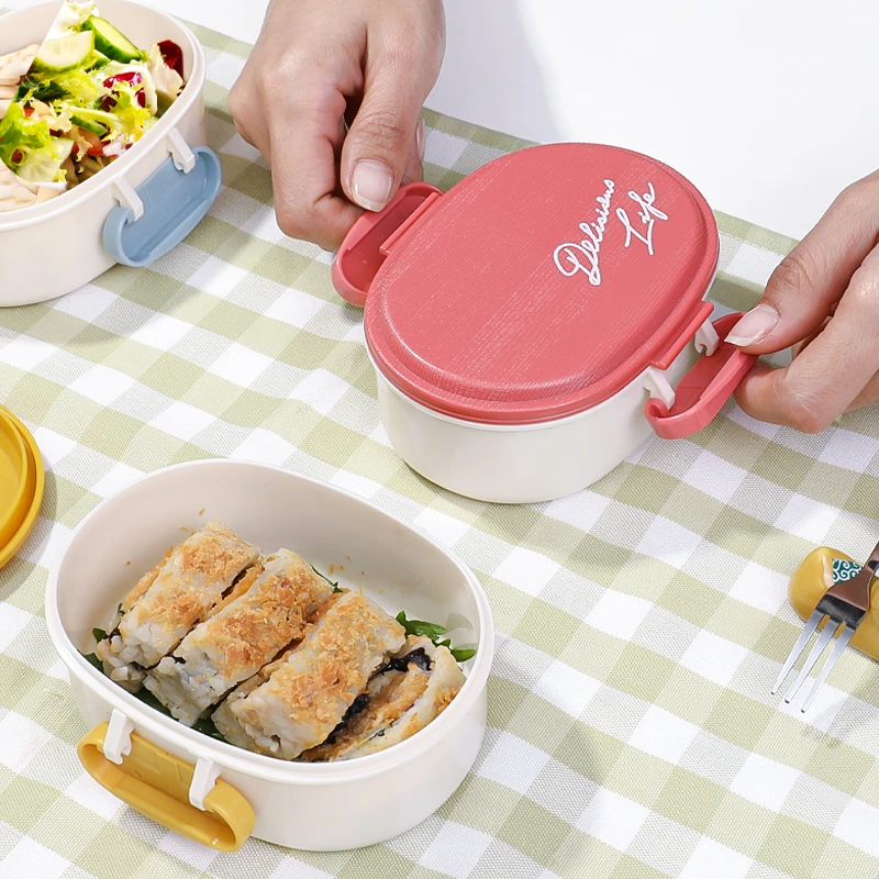 日本进口便携式专用饭盒上班族户外水果盒便当盒可微波加热带餐盒