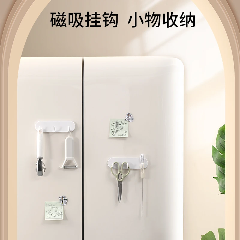 磁吸挂钩免打孔入户门无痕冰箱磁铁钥匙挂钩门后强力吸铁磁力粘钩