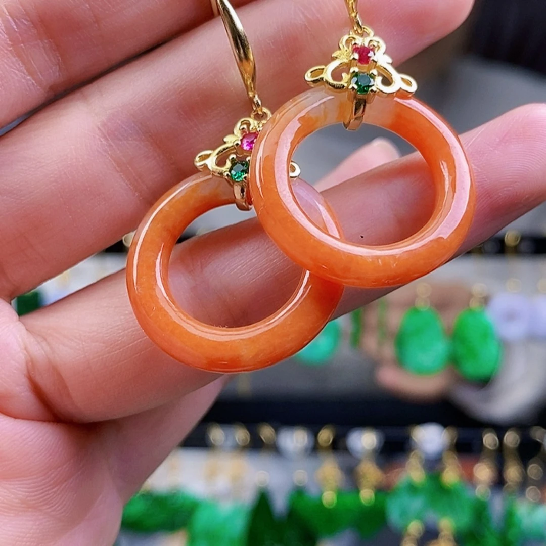 【闪购商品】翡翠耳饰银S925镶嵌