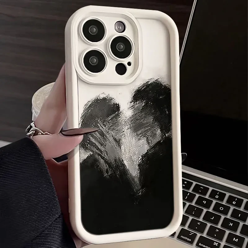 艺术亲吻iPhone15promax苹果14手机壳11全包12卡通13创意XR软壳78