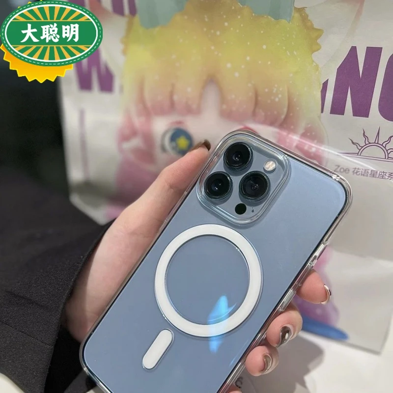 苹果15promax手机壳iphone14plus磁吸无线充电防摔13透明12亚克力
