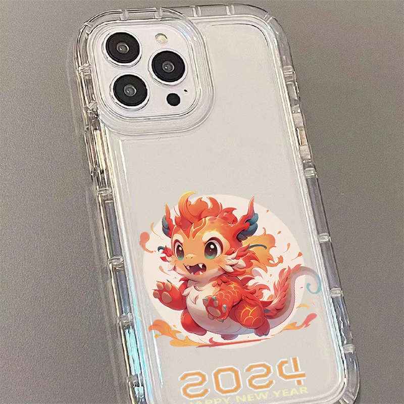 新年款龙年大吉004苹果11气囊手机壳iPhone14防摔13个性创意12/15