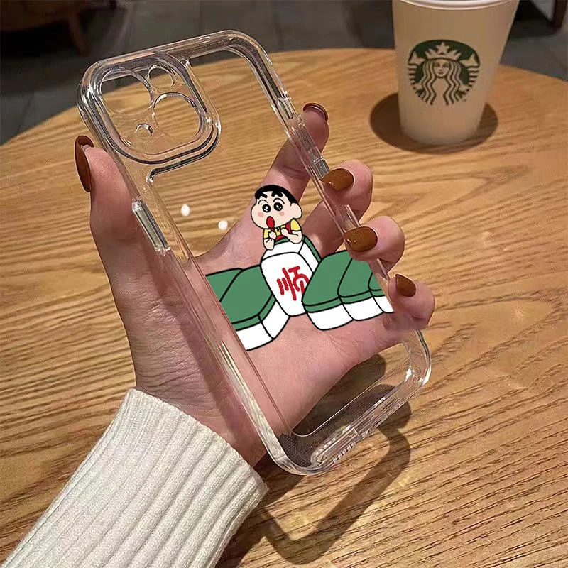 麻将小新15苹果14手机壳iPhone11promax防摔XR透明13软壳12全包xs