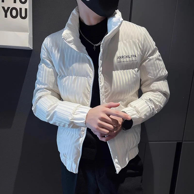 高级感立领休闲棉服外套男冬季2025新款韩版潮牌羽绒棉服短款棉衣